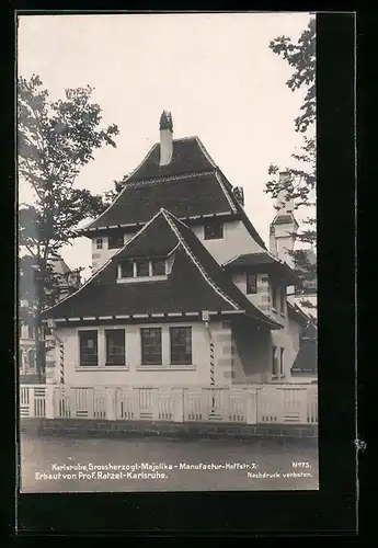 AK Karlsruhe, Grossherzogl.-Majolika-Manufaktur, Hoffstrasse 7