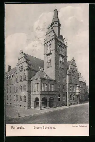 AK Karlsruhe, Partie am Goethe-Schulhaus