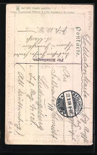 AK Karlsruhe, Partie am Gasthaus Moninger