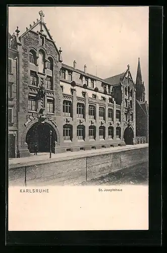 AK Karlsruhe, Blick auf St. Josephshaus