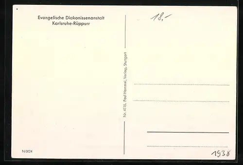 AK Karlsruhe-Rüppurr, Evangelische Diakonissenanstalt, Krankenhaus