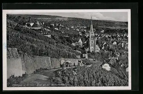 AK Esslingen a. Neckar, Blick von der Necharhalde