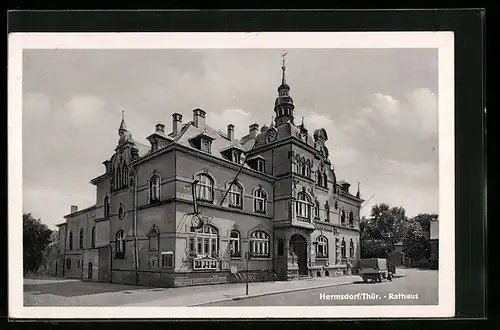 AK Hermsdorf /Thür., Blick auf das Rathaus