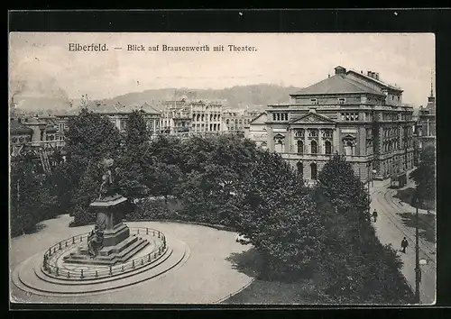 AK Elberfeld, Blick auf Brausenwerth mit Theater