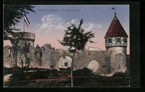 AK Tuttlingen, Ansicht der Ruine Honburg