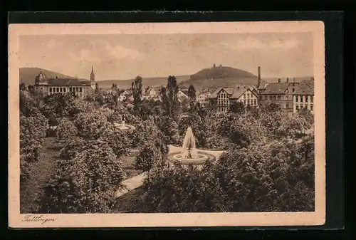 AK Tuttlingen, Ortsansicht mit Brunnen