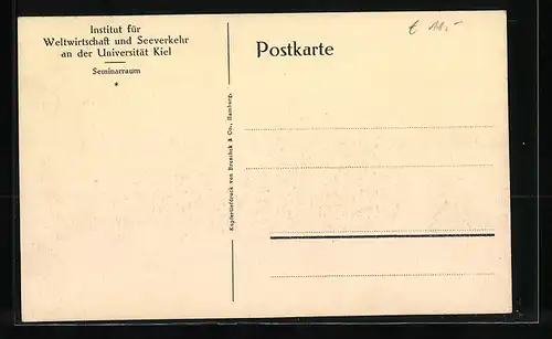 AK Kiel, Institut für Weltwirtschaft und Verkehr, Seminarraum