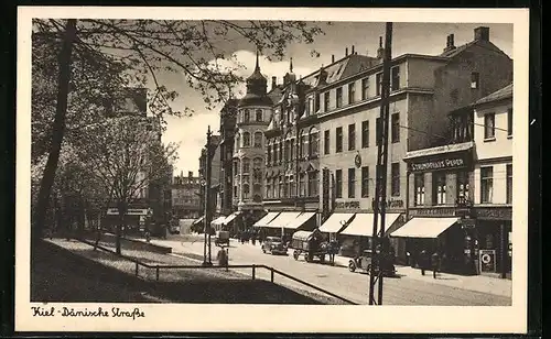 AK Kiel, Blick in die Dänische Strasse mit Geschäften