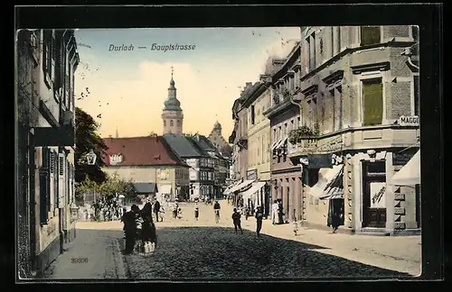 AK Durlach, Blick in die Hauptstrasse