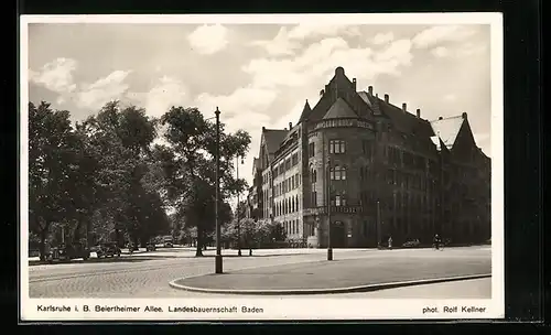 AK Karlsruhe, Beiertheimer Allee, Landesbauernschaft Baden