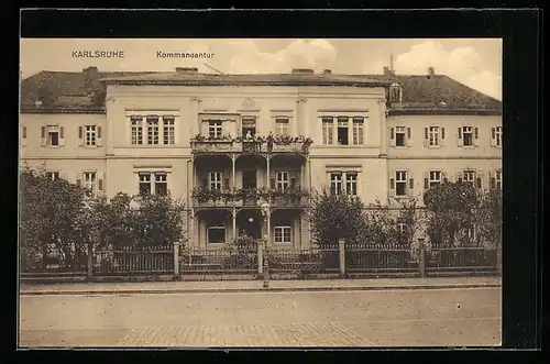 AK Karlsruhe, Strassenpartie vor der Kommandantur