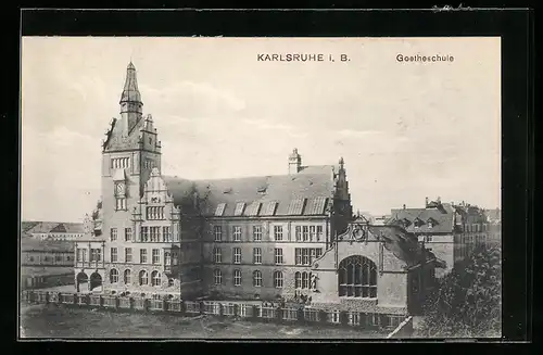 AK Karlsruhe, Blick nach der Goetheschule