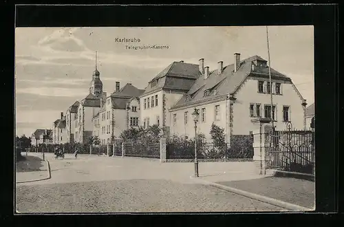 AK Karlsruhe, Partie an der Telegraphen-Kaserne