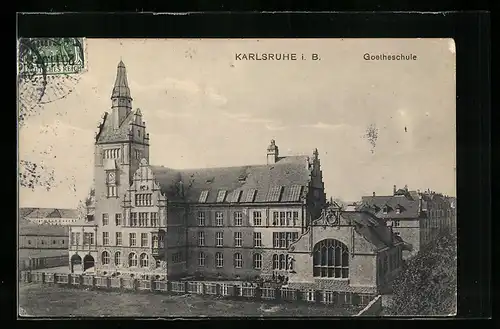 AK Karlsruhe, Blick nach der Goetheschule