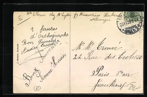 AK Karlsruhe, Blick nach der Goetheschule