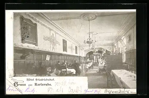 AK Karlsruhe, Hotel Friedrichshof, Innenansicht