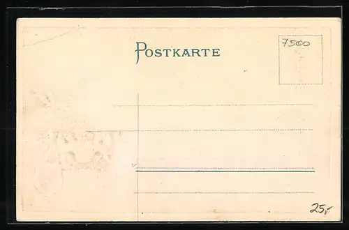 Passepartout-Lithographie Karlsruhe, Ansicht der Festhalle, Wappen