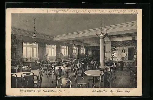 AK Karlsruhe, Schlosscafe, Karl Friedrichstr. 1, Innenansicht