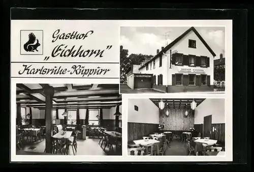 AK Karlsruhe-Rüppurr, Gasthof Eichhorn, Bes.: Fam. Winterle, Rastatter Strasse 34