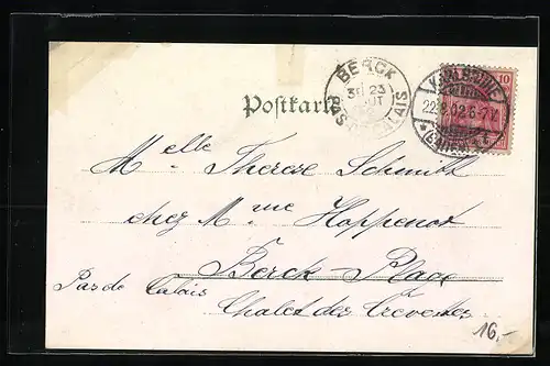 Lithographie Karlsruhe, Partie am Krieger-Denkmal