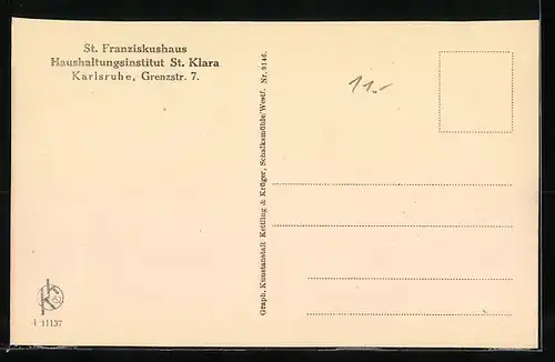 AK Karlsruhe, St. Franziskushaus, Haushaltungsinstitut St. Klara, Grenzstr. 7, Kleiner Schlafsaal