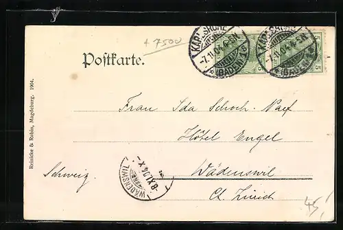 AK Karlsruhe, Hoff-Strasse mit dem neuen Oberlandesgericht