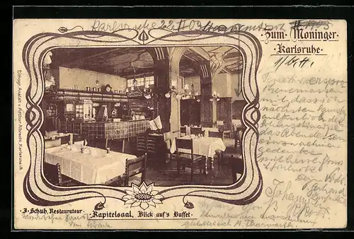 AK Karlsruhe, Gasthaus Zum Moninger, Kapitelsaal