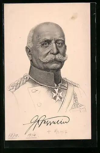 Künstler-AK Portrait des Grafen Ferdinand von Zeppelin in Galauniform