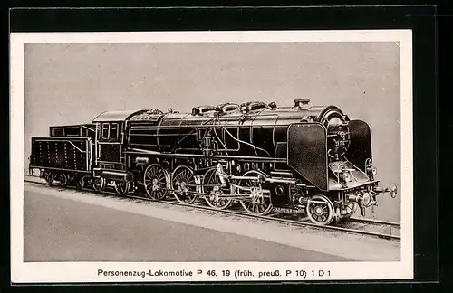 AK Personenzug-Lokomotive P 46. 19, Eisenbahn