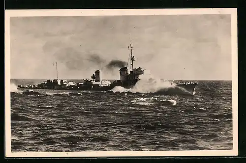 AK Zerstörer in der Nordsee