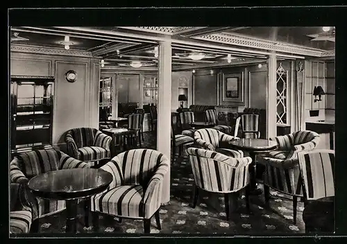 AK Passagierschiff Deutschland der H.-A.-Linie, Damen-Salon der Touristen-Klasse