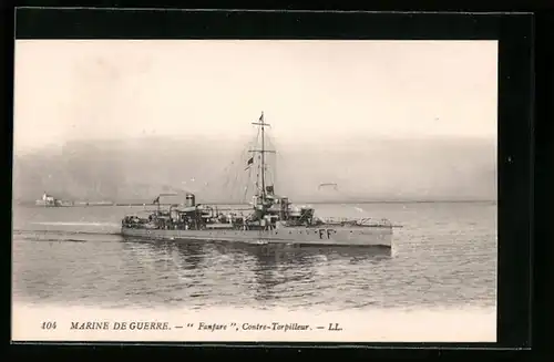 AK Marine de Guerre, Kriegsschiff, Fanfare, Contre-Torpilleur