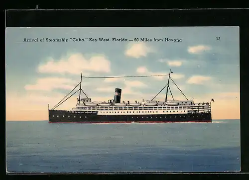 AK Key West, Florida, Arrival of Steamship Cuba