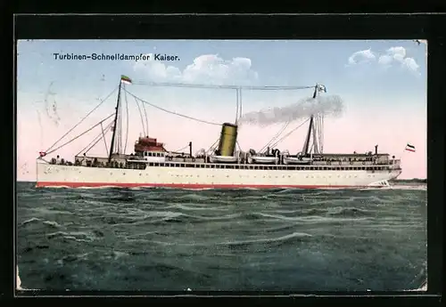 AK Passagierschiff Kaiser in voller Fahrt