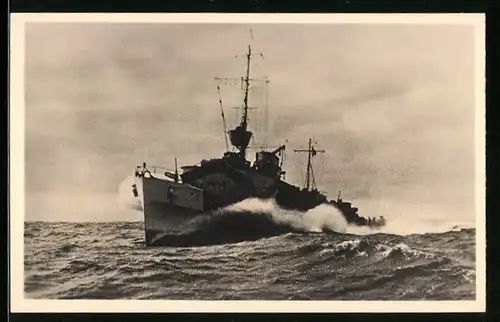 AK Torpedoboot in hoher Fahrt, Kriegsmarine