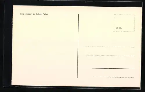 AK Torpedoboot in hoher Fahrt, Kriegsmarine