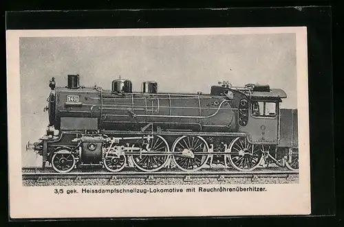 AK Heissdampfschnellzug-Lokomotive mit Rauchröhrenüberhitzer