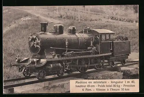 AK Machine en miniature longueur 1m 40, hauteur 45 cm, Poids total 80 kg