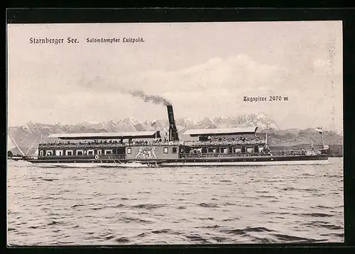 AK Starnberger See, Salondampfer Luitpold, Zugspitze