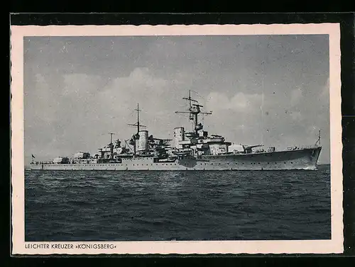 AK Kriegsmarine, Leichter Kreuzer Königsberg auf Fahrt