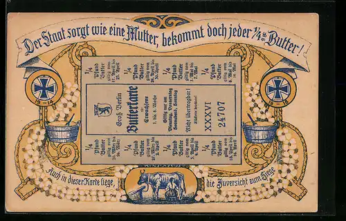 AK Butterkarte für Erwachsene