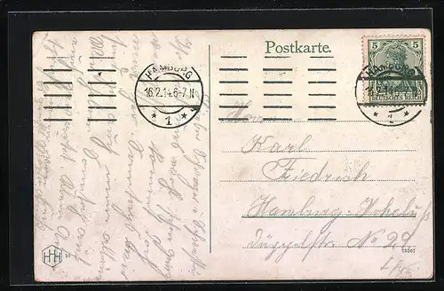 AK Hamburg, Rödlingsmarkt mit Alterwall und Strassenbahn