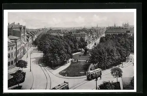 AK Karlsruhe i. B., Kaiser Wilhelms-Platz mit Strassenbahn