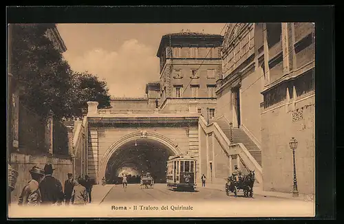 AK Roma, Il Traforo del Quirinale, Strassenbahn
