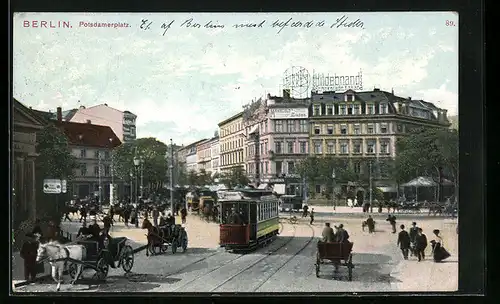 AK Berlin, Potsdamerplatz mit Strassenbahn