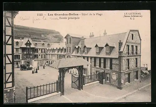 AK Les Grandes-Dalles, Hôtel de la Plage, Entrée principale