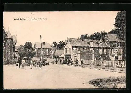 AK Saint-Saens, Quartier de la Gare