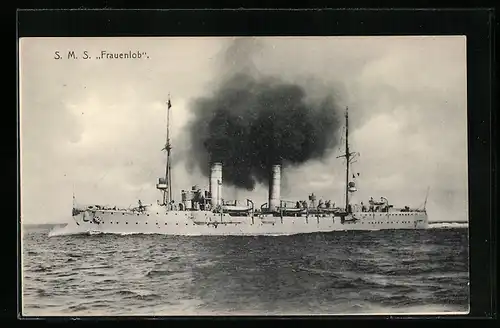 AK Kriegsschiff S.M.S. Frauenlob in Fahrt