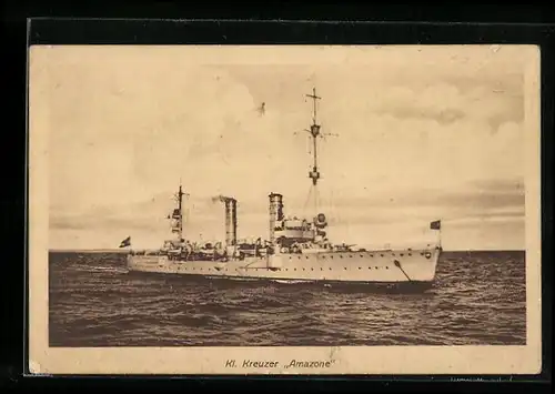 AK Kriegsschiff Kleiner Kreuzer Amazone