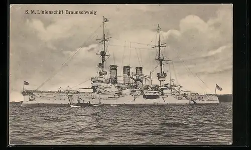 AK Kriegsschiff S.M.S Linienschiff Braunschweig